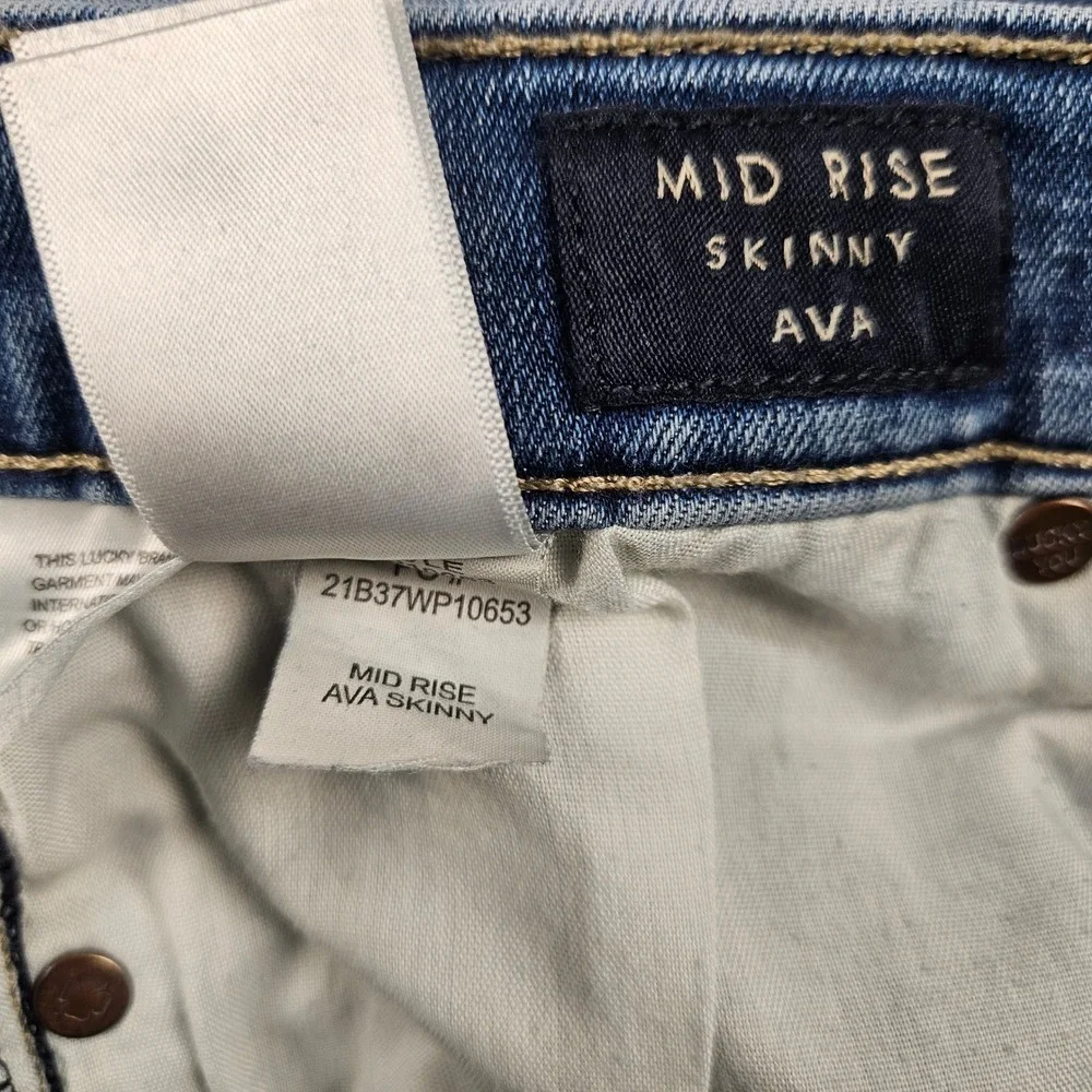 Lucky Brand Ava Mid Rise Skinny Jeans Womens 6 28 Ankle Medium Wash 21B37WP10653
